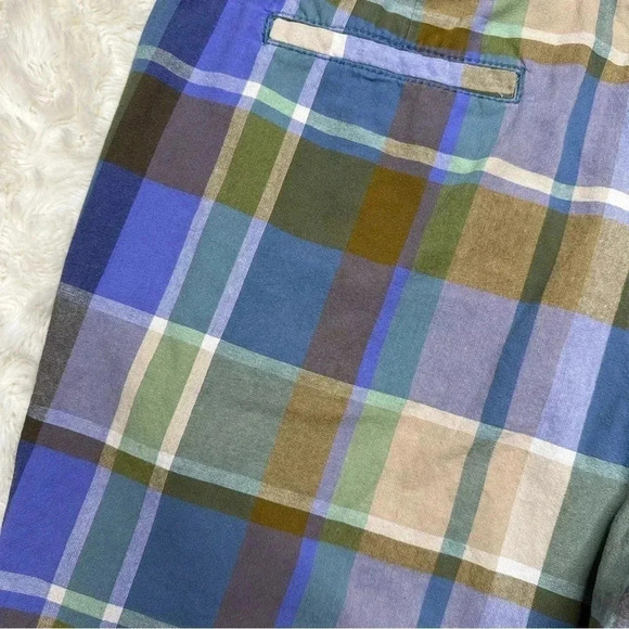 Merona Shorts Blue & Green Plaid Chino Size 6 - Picture 12 of 16